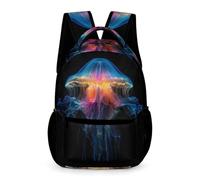 WECECE Boys Jellyfish Daypack 7-11 Years Ocean Creatures Pattern Rucksack for Girls Year 6 with Front Pocket School Bag Books Bottle Umbrella Outdoor Day Trips
