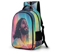 WECECE Boys Jesus Theme Backpack for Year 3-6, Girls Jesus Christian Bookbag Age 7-11 and 13 Year Olds, Kids School Backpack, Stylish Durable for Birthday Gift and Back to School
