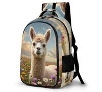 WECECE Boys Kawaii Alpaca School Bag Ages 10-15 Girls Daypack for Primary Years Kids Animal Llama Bookbag Lightweight, Stylish and Durable for Travel Outdoor and Day Trips