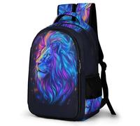 WECECE Boys Lion Design School Backpack Age 7-11 and 13 Year Olds, Girls Rucksack, Animal Print Bookbag for Year 4-8, 11.6 Inch Laptop Rucksack for Birthday Gift and Back to School