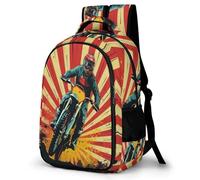 WECECE Boys Motorcycle Rucksack for Primary to Secondary Girls Moto School Backpack Ages 7-12 Kids Bookbag, Fashion Backpack for Birthday Gift and Back to School