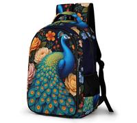 WECECE Boys Peacock Rucksack for Primary to Secondary Girls Animal Peacock School Backpack Ages 7-12 Kids Bookbag, Fashion Backpack for Birthday Gift and Back to School