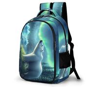 WECECE Boys Polar Bear And Aurora School Bag Ages 10-15, Girls Backpack, Animal Bear Rucksack for Primary to Secondary Refrigerator Door Backpack for School Trips and Outdoor