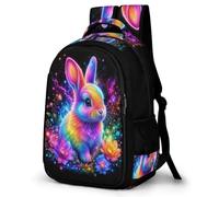 WECECE Boys Rabbit School Backpack Ages 8-15 Girls Backpack for Primary to Secondary Kids Colourful Rabbit Bookbag, Cool Durable for Outdoor Travel and Spring Trip