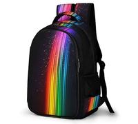 WECECE Boys Rainbow Pattern Rucksack 7-11 Years with Age 13 Girls Colourful Daypack Modern Stylish School Backpack for Secondary Years, School Trips and Outdoor
