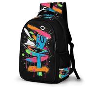 WECECE Boys Trend Graffiti Pattern Rucksack 7-11 Years with Age 13 Girls Colourful Daypack Modern Stylish School Backpack for Secondary Years, School Trips and Outdoor