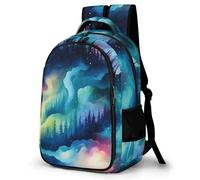 WECECE Boys Watercolour School Bag for Primary Years Girls Aurora Back pack Ages 10-15 Kids Backpack, Lightweight and Durable for Back to School Gift and Daily Use