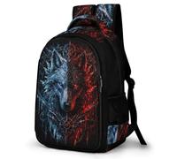 WECECE Boys Wolf Backpack for School Years 4-8 Girls Animal Wolves Back pack Ages 9-13, 16.5 Inch Laptop Rucksack Lightweight Durable for Travel Outdoor and Day Trips