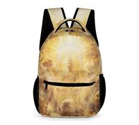 WECECE Buddha Backpack Boys Girls Ages 8-12 Years Primary Kids Buddhism Daypack Year 3-7 Children Large School Bag Rucksack 43x32x15cm for Spring Outing Daily Use Books Notebooks
