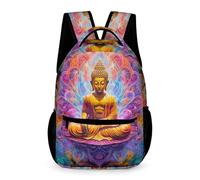WECECE Buddha Backpack Kids and Teens Ages 6-9 Years Primary Kids Buddhism School Bag Year 1-4 Students Practical Daypack Book Bag 43x32x15cm for Day Trips Travel Books Notebooks