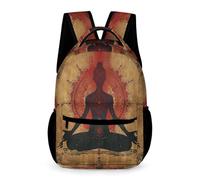 WECECE Buddha Backpack Kids and Teens Ages 6-9 Years Primary Kids Buddhism School Bag Year 1-4 Students Practical Daypack Book Bag 43x32x15cm for Day Trips Travel Books Notebooks