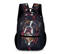 WECECE Bulldog Dog Pattern Backpack Kids Age 9 Primary Kids Animal Puppy Daypack Year 4 Teens Modern School Bag Rucksack 43x32x15cm for Outdoor Day Trips Books Notebooks
