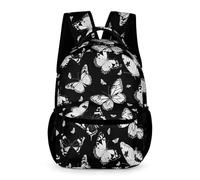 WECECE Butterflies 3D Motif School Backpack Kids Age 11 Students Butterfly Book Bag Year 6 Teens Stylish Daypack Rucksack 43x32x15cm for Outdoor Day Trips Books Notebooks