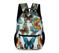 WECECE Butterflies 3D Print Book Bag Kids Age 6 Primary Kids Butterfly School Bag Year 1 Teens Everyday Backpack Daypack 43x32x15cm for Outdoor Day Trips Books Notebooks