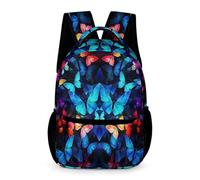 WECECE Butterflies Backpack School Kids Age 6 Primary Kids Butterfly Design School Bag Year 1 Students Stylish Rucksack Book Bag 43x32x15cm for Birthday Gift Books Notebooks
