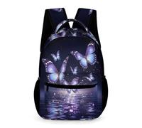 WECECE Butterflies Daypack Primary for Boys 6-12 Years Butterfly Backpack for Girls Years 4-6 Lightweight with Side Pockets School Bag Books Bottle Umbrella Outdoor Day Trips