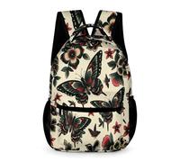 WECECE Butterflies School Backpack Kids Age 10 Students Butterfly 3D Print Book Bag Year 5 Teens Stylish Daypack Rucksack 43x32x15cm for Outdoor Day Trips Books Notebooks