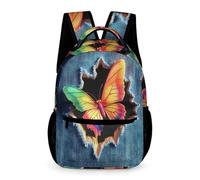 WECECE Butterfly Bookbag Kids for Boys 7-13 Years Butterfly 3D Design Rucksack for Girls Years 3-5 with Front Pocket Daypack Books Bottle Umbrella Outdoor Day Trips