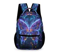 WECECE Butterfly Design Backpack School Kids Age 12 Older Kids Butterfly 3D Rucksack Year 7 Students Modern School Bag Bookbag 43x32x15cm for Birthday Gift Books Notebooks