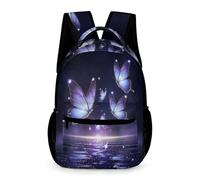 WECECE Butterfly Design School Backpack for Girls Age 9 Butterflies Daypack for Boys Year 5 Primary Kids Lightweight Printed Backpack Daily Items Autumn Trip Daily Use