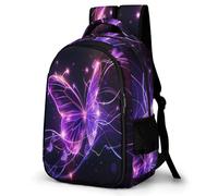 WECECE Butterfly Illustration Backpack Kids Age 7-11 Butterfly Book Bag Girls Year 3-5 Stylish School Backpack for Kids and Teens Daily Use Hiking Day Trips Birthday Gift