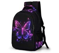 WECECE Butterfly Motif Bookbag for Girls Age 7 Fashion School Bag Butterfly School Backpack Teens Year 8 Book Bag Kids and Teens 11.6 Inch Laptop Backpack Spring Outing