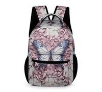 WECECE Butterfly Rucksack Boys and Girls Ages 10-13 Years Older Kids Butterfly 3D Motif Backpack Year 5-8 Kids Large School Bag 43x32x15cm for Books and Notebooks Daily Study