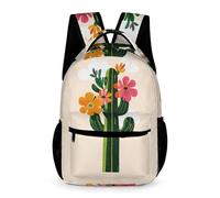 WECECE Cactus Design Book Bag Children Age 12 Older Kids Plants Print School Bag Year 7 Students Lightweight Backpack Daypack 43x32x15cm for Back to School Gift Books Notebooks