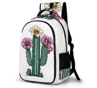 WECECE Cactus Illustration Daypack Boys 7 Year Olds Plants Cacti School Bag Girls Year 6 Fashion Backpack Bookbag for Kids and Teens Hiking Hiking Day Trips Birthday Gift