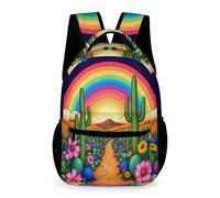 WECECE Cactus Pattern Daypack for Boys 6-12 Years Plant Theme Backpack for Girls Years 2-4 Primary Kids Lightweight Bookbag Front Pocket Side Pockets School Trips Travel