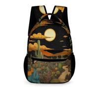 WECECE Cactus Print Bookbag Children for Boys Girls Age 12 Plants Cacti Motif School Bag Year 6 Lightweight Durable Daypack Daily Items Bottle Spring Outing Travel