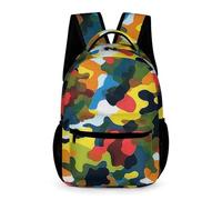 WECECE Camouflage School Backpack for Students for Boys Girls Age 11 Camo Backpack Years 3-5 Primary Kids Lightweight Printed School Bag Front Pocket Side Pockets Autumn Trip Daily Use