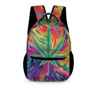 WECECE Cannabis Leaves Rucksack for Boys and Girls 6-10 Years Plant Print Backpack Years 2-5 Primary Kids Durable School Bag Books Stationery Bottle Outdoor Day Trips