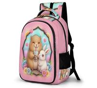 WECECE Capybara Backpack, Lightweight Casual Rucksack Animal Rabbit for Women Girls Cute School Bag for Kids Teens Boys Travel
