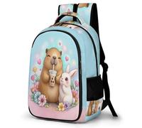 WECECE Capybara Rabbit Backpack, Lightweight Casual Rucksack Animal Bunny for Women Girls Cute School Bag for Kids Teens Boys Travel