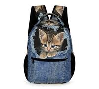 WECECE Cat 3D Motif Bookbag Children for Boys Age 6 Kitten School Backpack for Girls Year 6 Primary Kids Durable with Side Pockets Backpack Books Bottle Umbrella Class Daily Use