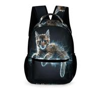 WECECE Cat Daypack for Boys Age 11 Cute Animal Kitten Rucksack for Girls Year 4 Primary Kids Durable with Side Pockets School Bag Daily Items Bottle Travel Outdoor Daily Use