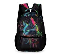 WECECE Cat Daypack Kindergarten Primary Kids Primary for Boys Girls 6-10 Years Kitten Bookbag Years 2-4 Lightweight with Side Pockets Rucksack Daily Items Bottle Autumn Trip Daily Use