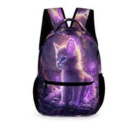WECECE Cat Design Bookbag Kindergarten Primary Kids Students for Boys Girls Age 8 Kitten School Backpack Years 1-2 Lightweight Printed Daypack Books Water Bottle School Trips Travel