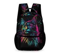 WECECE Cat Design Bookbag Students for Boys and Girls 8-11 Years Animal Kitten Print Backpack Years 4-6 Durable School Bag Books Bottle Umbrella School Trips Travel