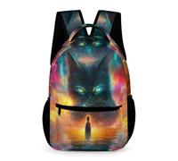 WECECE Cat Design School Bag Kids Age 8 Primary Kids Animal Kitten Print Backpack Year 3 Teens Lightweight Rucksack Daypack 43x32x15cm for Outdoor Day Trips Books Notebooks