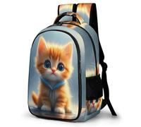 WECECE Cat Motif Backpack, School Bags for Boys Girls, Large Capacity Primary Elementary Middle School Bag, Cute Backpacks Durable Kitten Bookbag for Kids Children