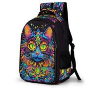 WECECE Cat Motif Book Bag Girls 12-16 Year Olds Animal Kitten Pattern Rucksack Teens Year 6-8 Durable Daypack for Kids and Teens Daily Use Hiking Day Trips Birthday Gift