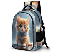 WECECE Cat Motif School Backpack, 3D Printed Backpacks, School Bags Kawaii Kitten Back Pack Casual Travel Rucksack Girls Large Capacity Daypack