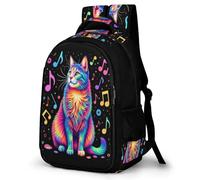 WECECE Cat School Backpack, 3D Printed Backpacks, School Bags Kitten Motif Back Pack Casual Travel Rucksack Girls Large Capacity Daypack