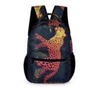 WECECE Cheetah Design Daypack Kids for Boys and Girls Age 8 Leopard Animal Bookbag Year 4 Lightweight Printed School Bag Daily Items Bottle Travel Outdoor Daily Use
