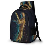 WECECE Cheetah Design Rucksack for Kids 10-14 Year Olds Cool Leopard Animal Backpack Students Year 5-7 School Bag Kids and Teens 13.3 Inch Laptop Rucksack Birthday Gift