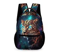 WECECE Cheetah Design School Backpack Boys Girls Age 7 Primary Kids Animal Book Bag Year 2 Children Modern Daypack Rucksack 43x32x15cm for Spring Outing Daily Use Books Notebooks