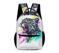 WECECE Cheetah Pattern Bookbag Students for Boys and Girls 8-11 Years Leopard Animal Backpack Years 4-6 Durable School Bag Books Bottle Umbrella School Trips Travel