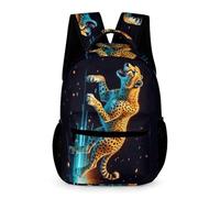 WECECE Cheetah Rucksack Kids for Boys 9-13 Years Animal Leopard School Bag for Girls Years 2-4 Primary Kids with Front Pocket Daypack Books Bottle Umbrella Back to School Gift